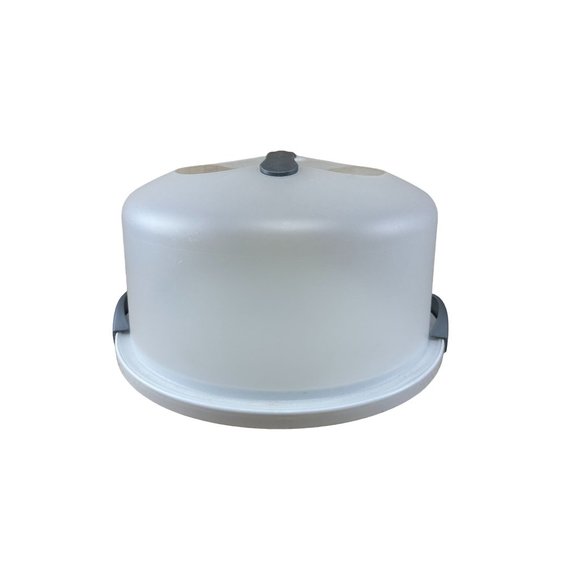 Sterilite Cake Server Cupcake Round Carrier w/ Lid Cover And Handle, Clear White - Picture 1 of 11
